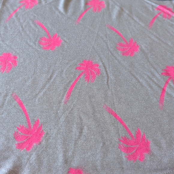 3/$15 Roxy Pink Palm Tree Racerback Tank Top - Picture 3 of 4